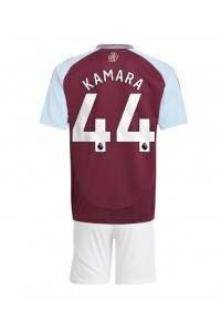 Aston Villa Boubacar Kamara #44 Jalkapallovaatteet Lasten Kotipeliasu 2024-25 Lyhythihainen (+ Lyhyet housut)